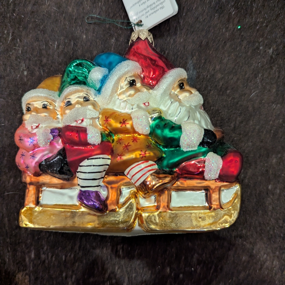Christopher Radko Festive Santa and Elves Ornament